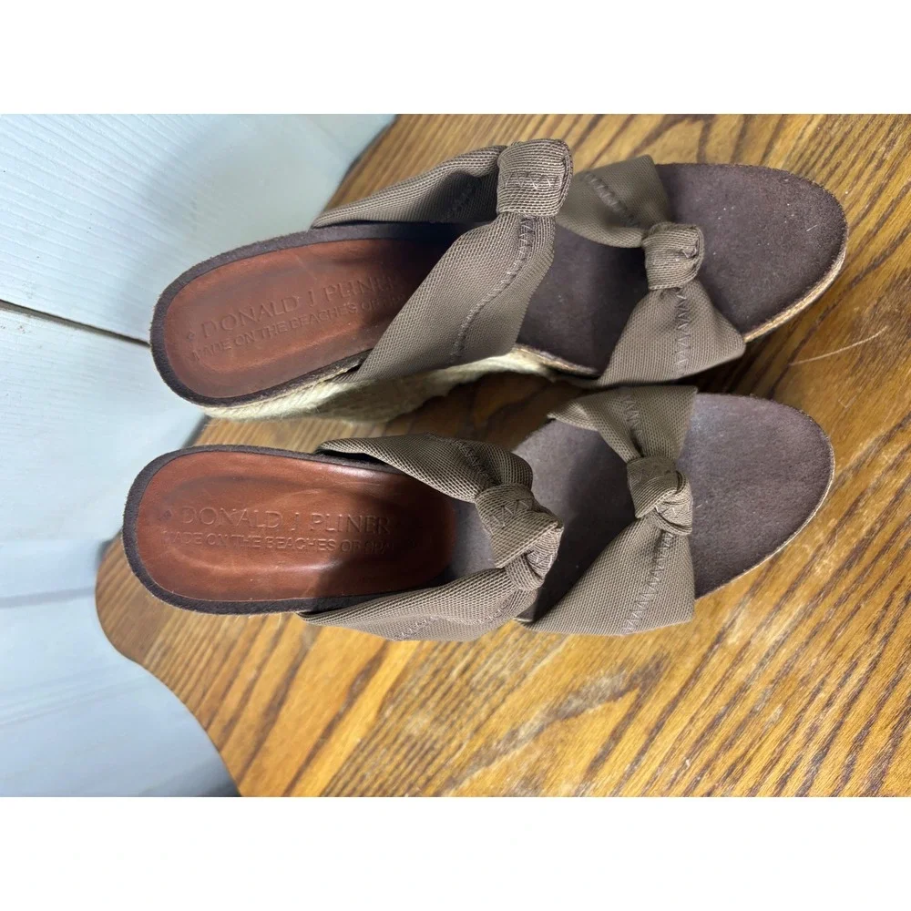 Donald Pliner Wedge‎ Espadrille Knot Slides Casual Comfort Elegant size 5 1/2